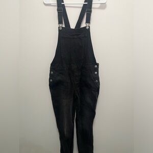 Old Navy black denim overalls